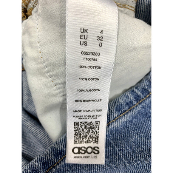 ASOS Jean Skirt Womens 4 Straight Short Medium Wash Denim Mini - Picture 4 of 11